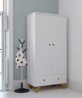 TPFLiving Kleiderschrank Lund 2 Türen, 1 Schublade